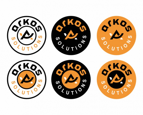 Portland Logo Design for Arkos Solutions. Architecture and Construction Company Logo Design. Secondary Logo Design variations