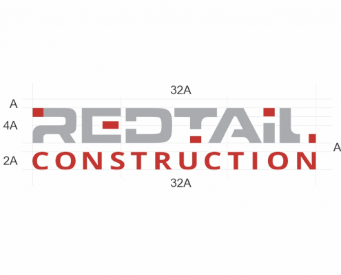 Portland Logo Design for RedTail Construction. Exterior Contractor Logo Design. Horizontal Logo construction proportions