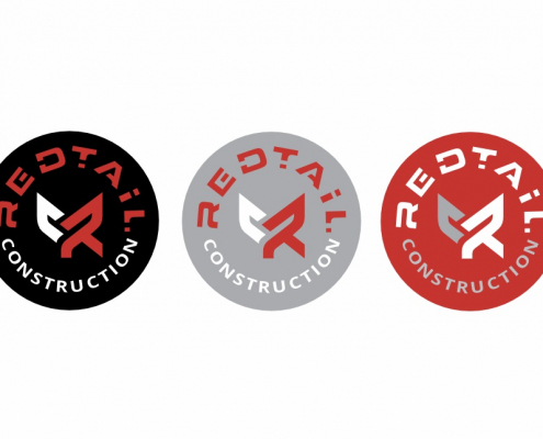 Portland Logo Design for RedTail Construction. Exterior Contractor Logo Design. Secondary logo