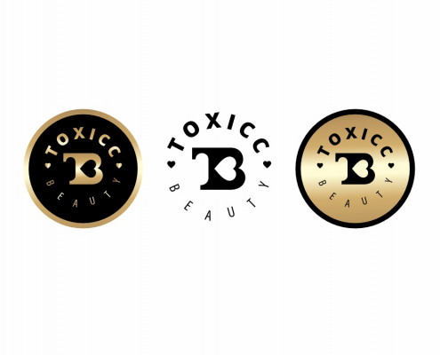 Portland Logo Design for Toxicc Beauty. Beauty Salon Logo Graphics. Secondary logo variations