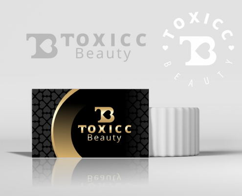 Portland Logo Design for Toxicc Beauty. Beauty Salon Logo Graphics. Business Card logo application