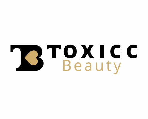 Portland Logo Design for Toxicc Beauty. Beauty Salon Logo Graphics. Horizontal Logo Version